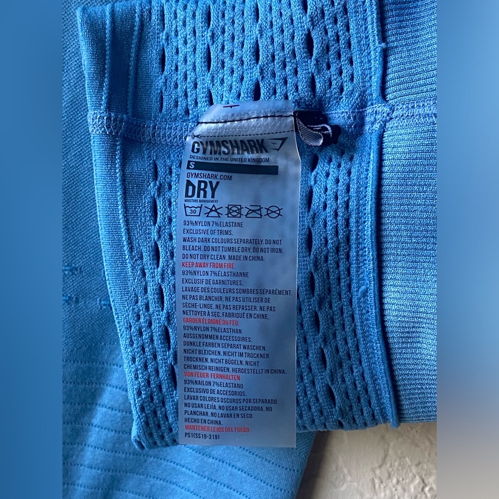 Gymshark Energy Seamless Cropped Leggings in Dark Baby Blue ~ Size Small - Picture 8 of 10